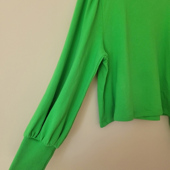 Anthropologie Maeve Seahorse Tufted Cotton Terry Sweatshirt Kelly Green Size 1X - Picture 6 of 10